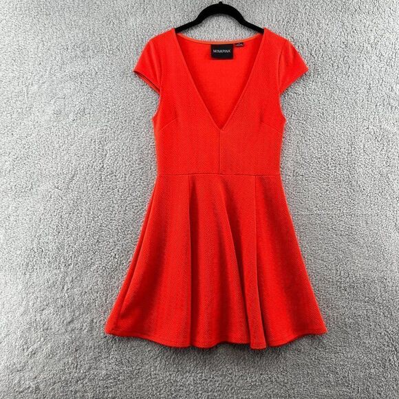 MINKPINK Orange Skater Dress Womens Small - Picture 6 of 14